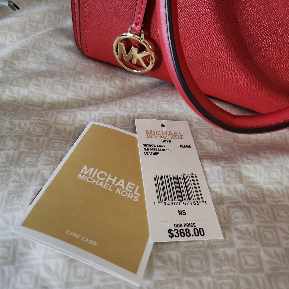 Red Michael Kors Messenger Satchel